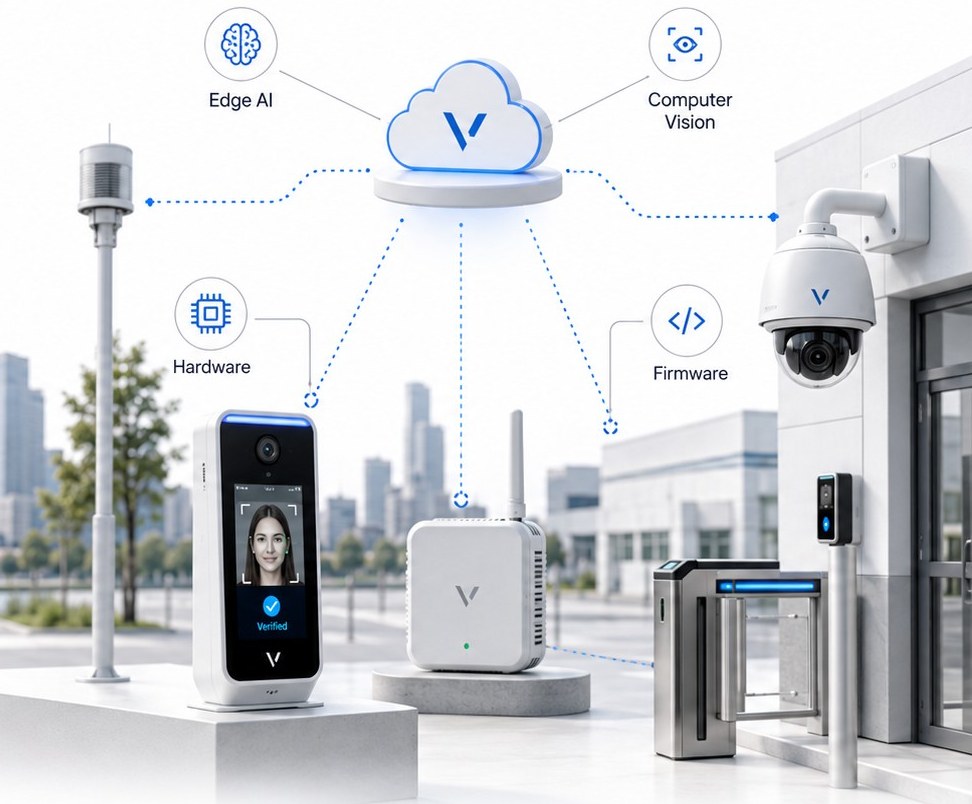 Vanguard face terminal, edge gateway, turnstile and camera connected to the cloud